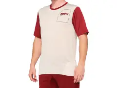 100 Percent "Ridecamp" Jersey T-Shirt - Stone/Brick 100 Percent "Ridecamp" Jersey T-Shirt - Stone/Brick