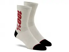 100 Percent "Rythym Merino" Socks - Silver/Cherry 100 Percent "Rythym Merino" Socks - Silver/Cherry