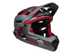Bell "Super Air R Spherical" Fullface Helm - Matte Gray/Red Bell "Super Air R Spherical" Fullface Helm - Matte Gray/Red