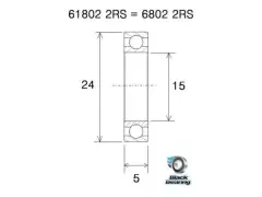 Black Bearing "6802-2RS" Hub Bearing Black Bearing "6802-2RS" Hub Bearing