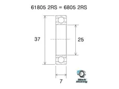 Black Bearing "6805-2RS" Nabenlager Black Bearing "6805-2RS" Nabenlager