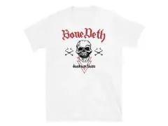 Bone Deth "Team Vintage" T-Shirt - White/Red Bone Deth "Team Vintage" T-Shirt - White/Red