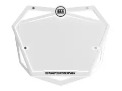 Stay Strong "Pro" BMX Race Nummernschild - White Stay Strong "Pro" BMX Race Nummernschild - White