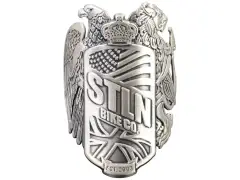 Stolen BMX "10 Year Crest Arched" Steering Tube Badge Stolen BMX "10 Year Crest Arched" Steering Tube Badge