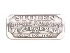 Stolen BMX "Small Crest Arched" Top Tube Badge Stolen BMX "Small Crest Arched" Top Tube Badge