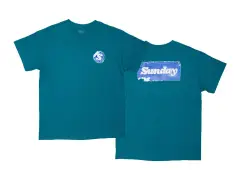 Sunday Bikes "Sticker" T-Shirt - Aqua Blue Sunday Bikes "Sticker" T-Shirt - Aqua Blue
