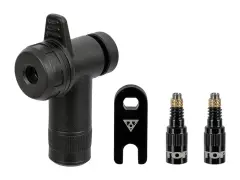Topeak "TurboFlow Valve Combo" Valve Adapter Set with TurboHead Topeak "TurboFlow Valve Combo" Valve Adapter Set with TurboHead