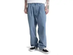 Vans "Authentic Chino Loose Tapered Pleated Denim" Pants - Blue Vans "Authentic Chino Loose Tapered Pleated Denim" Pants - Blue