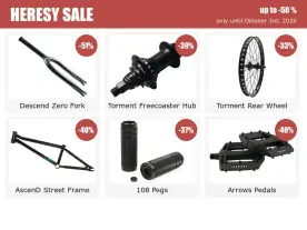 Heresy BMX Sale: Bis zu 50 % sparen, nur bis 03.10.2026
