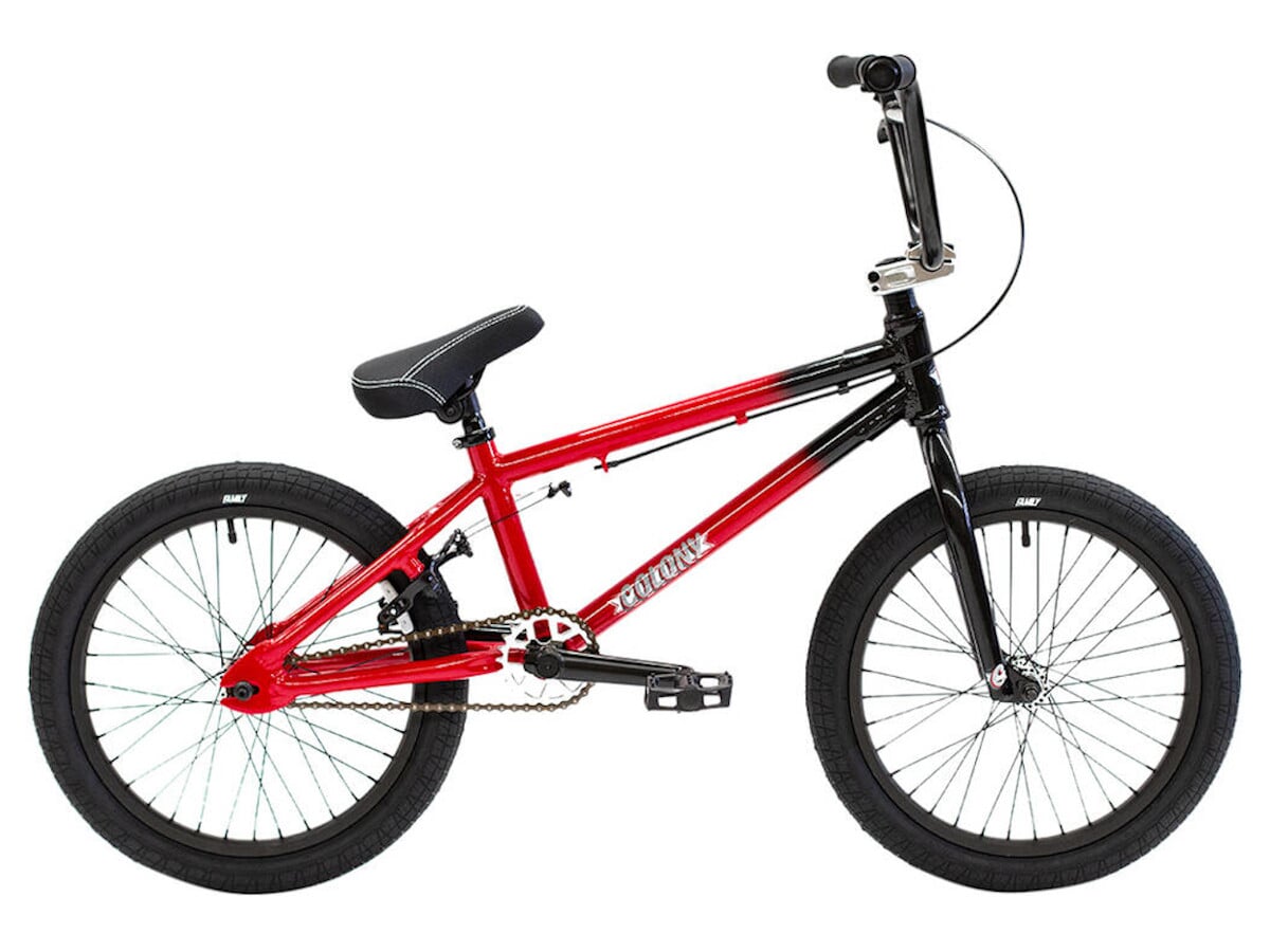 red and black bmx bike