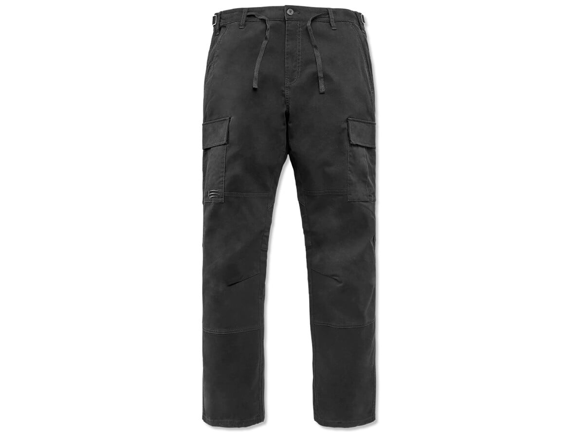 Criss Cross Waistband Cargo Pocket Pants in Black