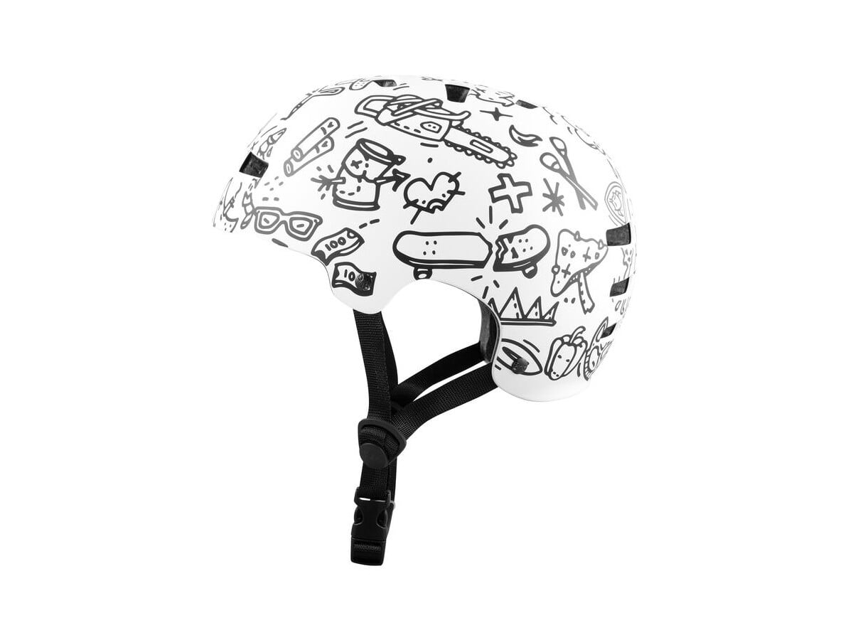 Kinder Nipper Mini Grafik Design weiß glücklich Aufkleber Helm