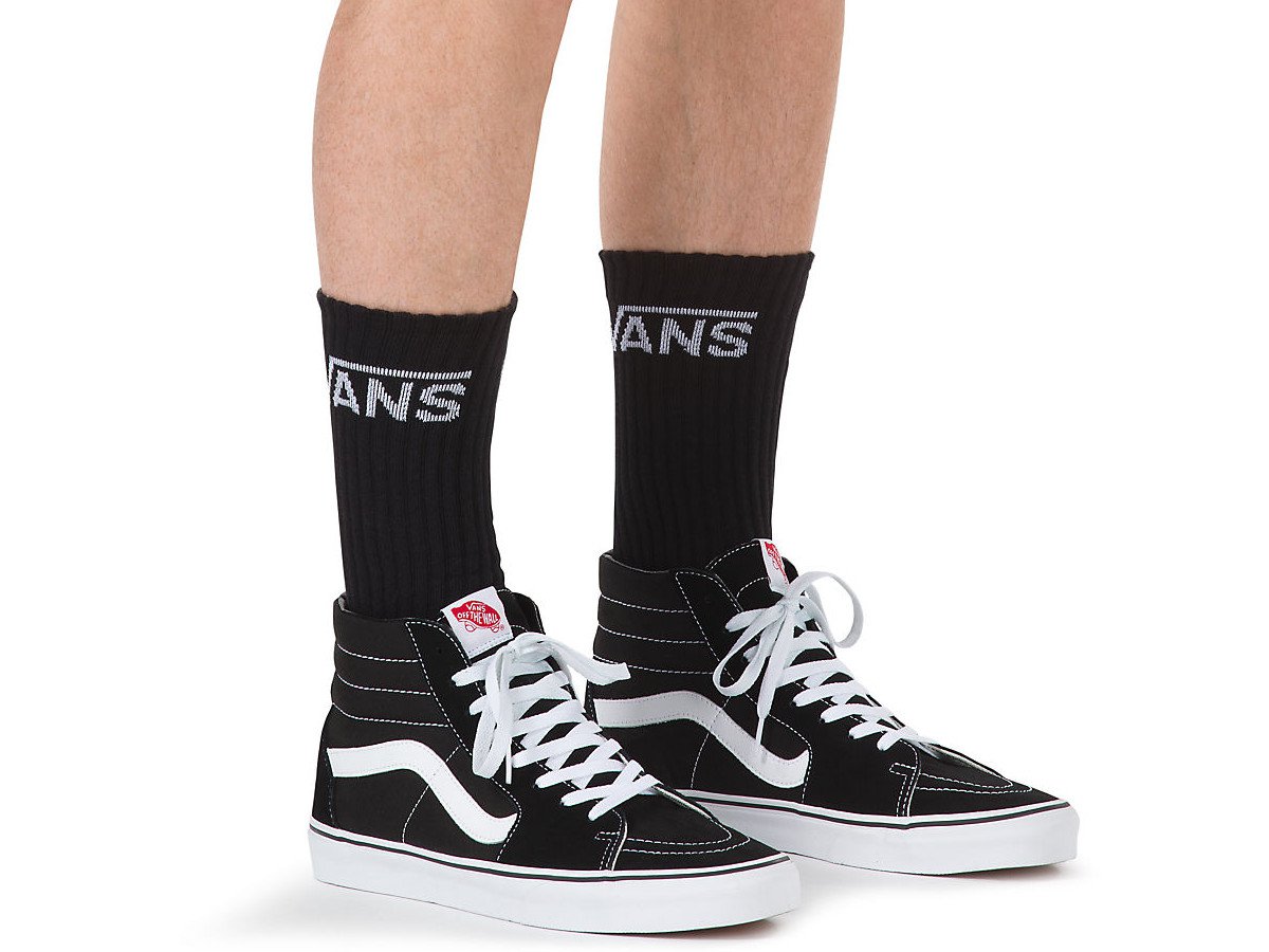 vans black and white socks