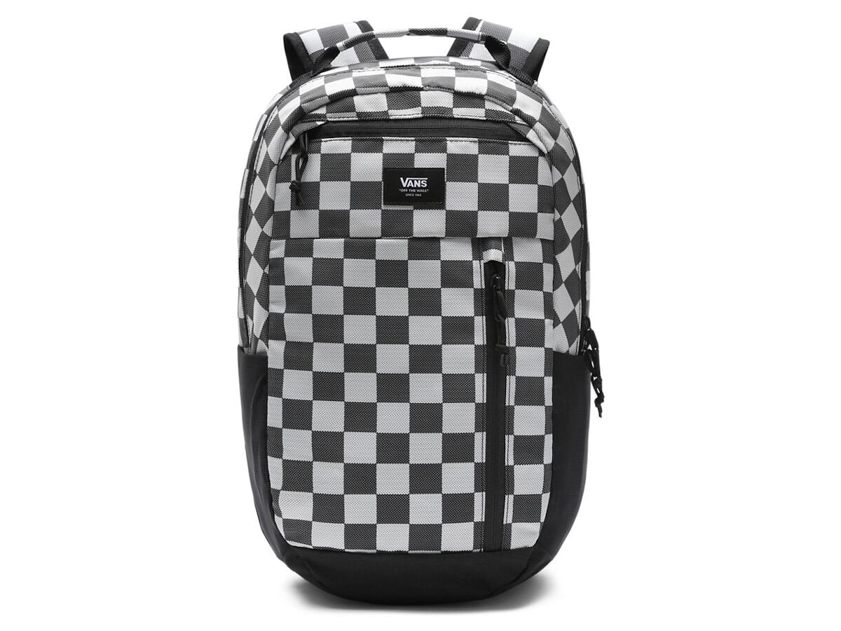 vans grey checkered backpack