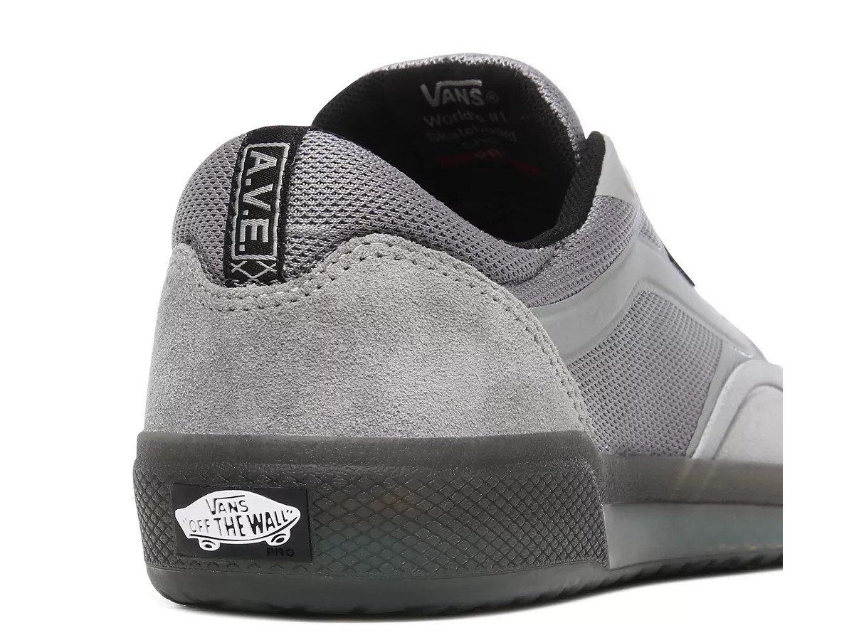 vans shoes gray and black