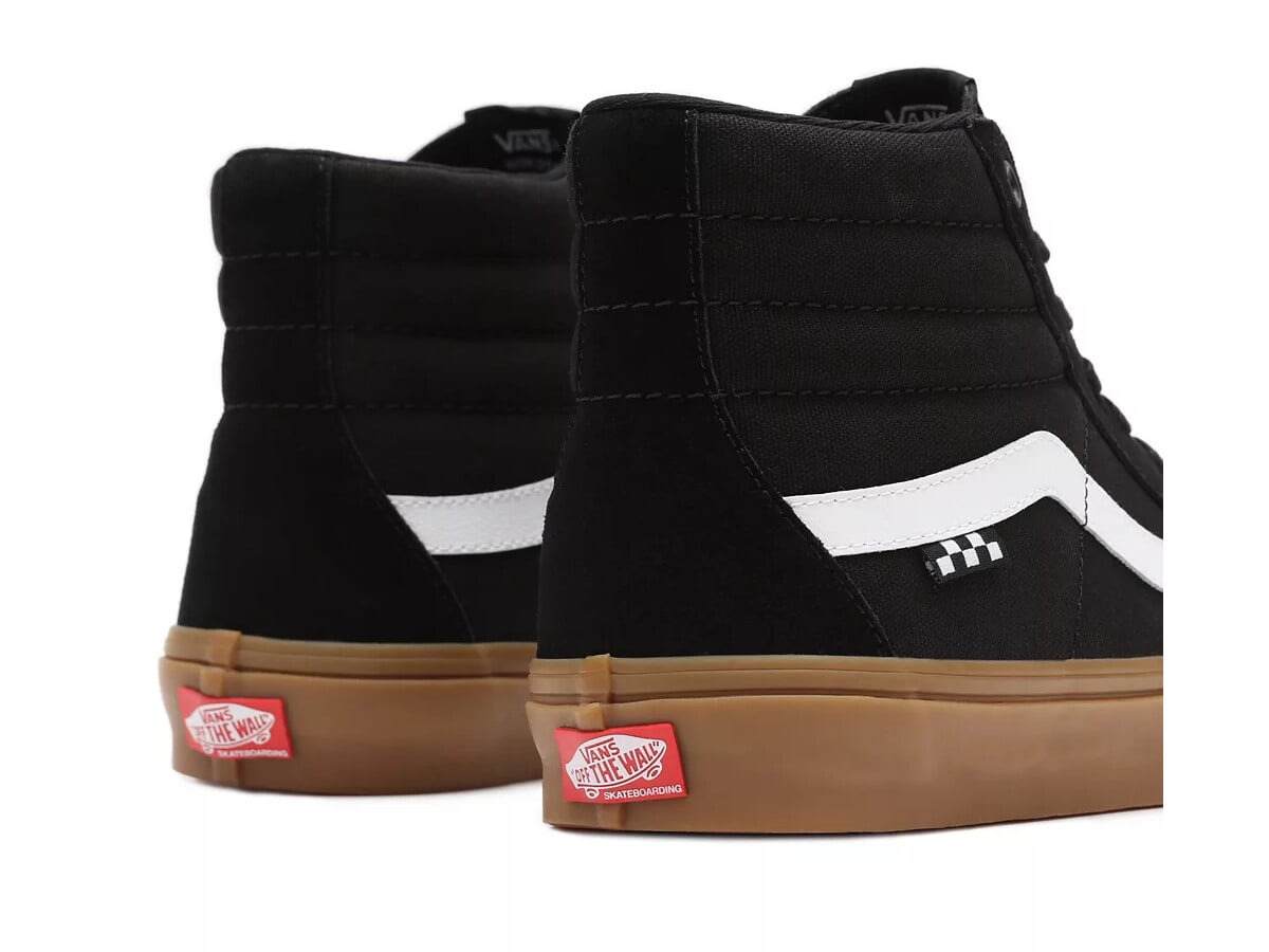 vans sk8-hi pro skate shoes - black/gum