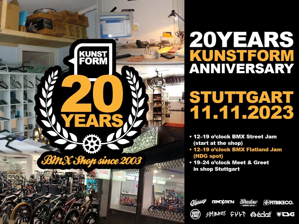 20 years of kunstform BMX Shop Jam on November 11th in Stuttgart