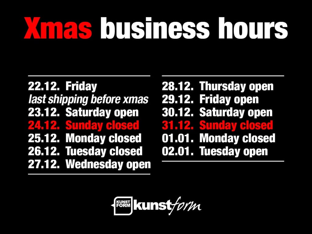 Xmas 2023 - Dates and Business Hours