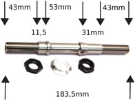 Profile Racing "Mini" Cassette Hub Axle Set - Titan Male