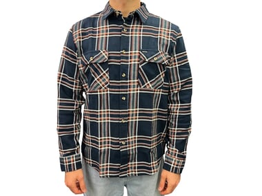 Brixton "Bowery Flannel" Shirt - Washed Navy/Off White/Terracota