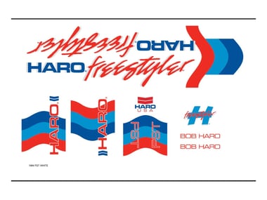 Haro Bikes "1984 Freestyle"  Decal Stickerset - White