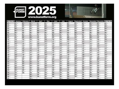 kunstform "2025" BMX Wall Calendar - 594 x 841 mm (DIN A1)