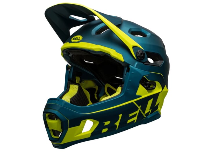 Bell "Super DH" Spherical Fullface Helm - Matte Gloss Blue Hi-Viz