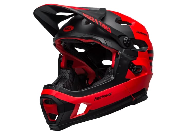 Bell "Super DH" Spherical Fullface Helm - Matte Red/Black Fasthouse