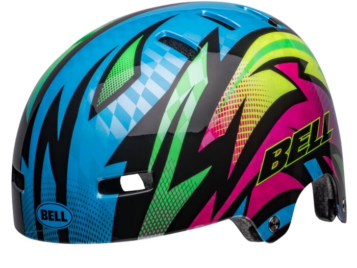 Bell "Span" BMX Helm - Gloss Blue/Magenta Psycho