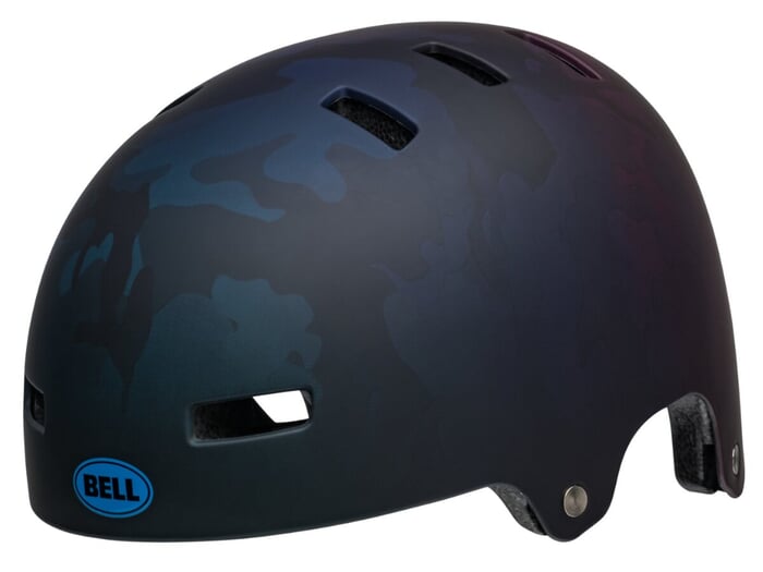 Bell "Span" BMX Helm -  Matte Black/Blue Camo