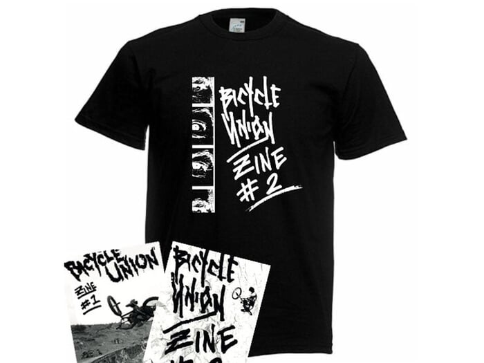 Bicycle Union "Zine" T-Shirt - Black + Zine 1 & Zine 2