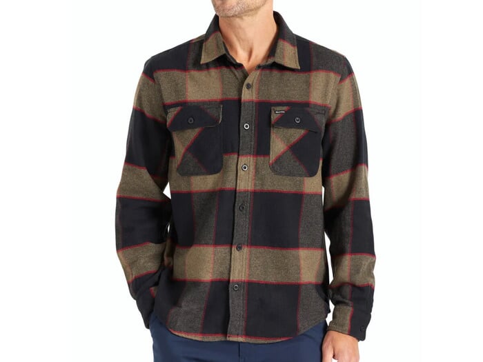 Brixton "Bowery Flannel" Shirt - Heather Grey/Charcoal