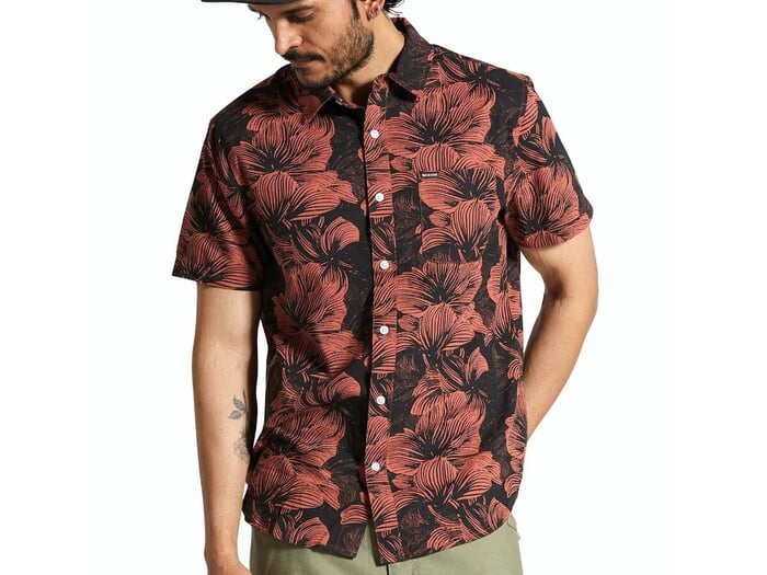 Brixton "Charter Print" Hemd - Washed Black/Terracotta Floral