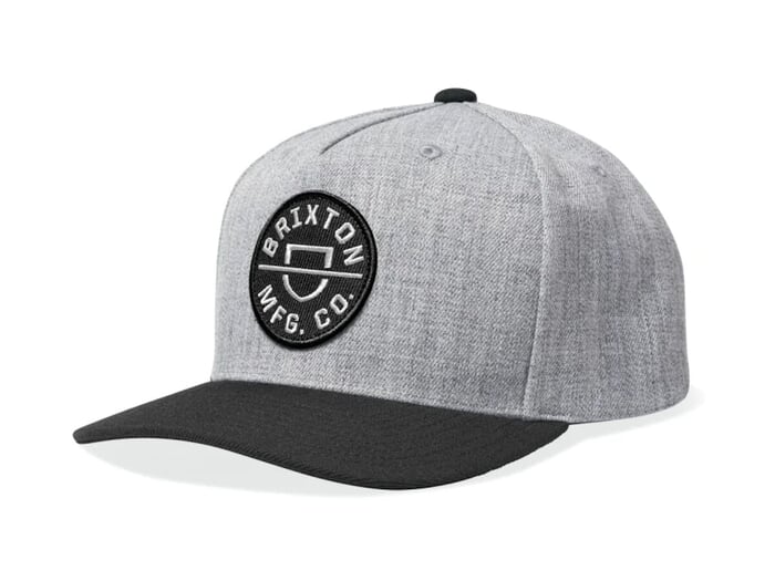 Brixton "Crest C MP Snapback" Kappe - Heather Grey/Black