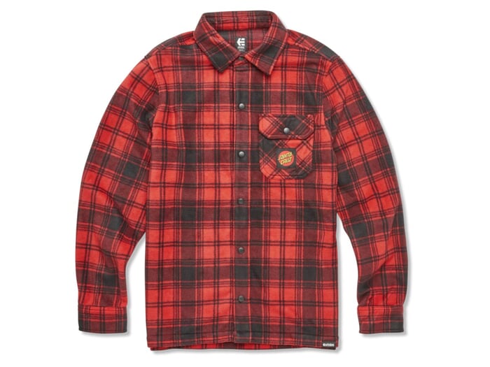 Etnies X Santa Cruz "Flame Fleece" Shirt - Red/Black