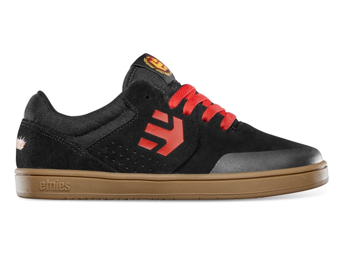 Etnies X Santa Cruz "Kids Marana" Shoes - Black/Red/Gum