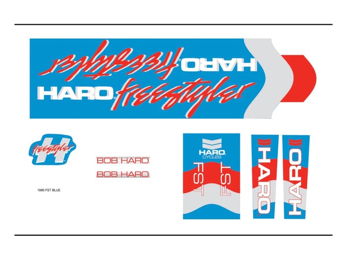 Haro Bikes "1986 FST" Sticker Set