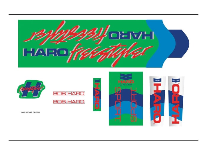 Haro Bikes "1986 Sport" Stickerset