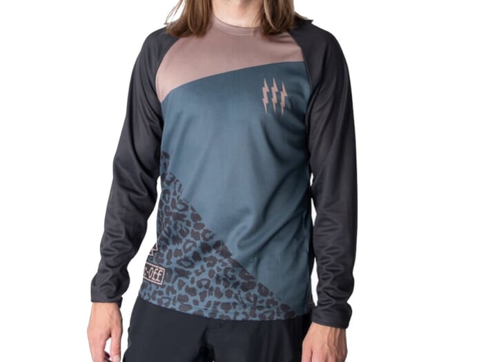 Muc-Off "Long Sleeve Riders" Jersey - Grey Stone/Leopard