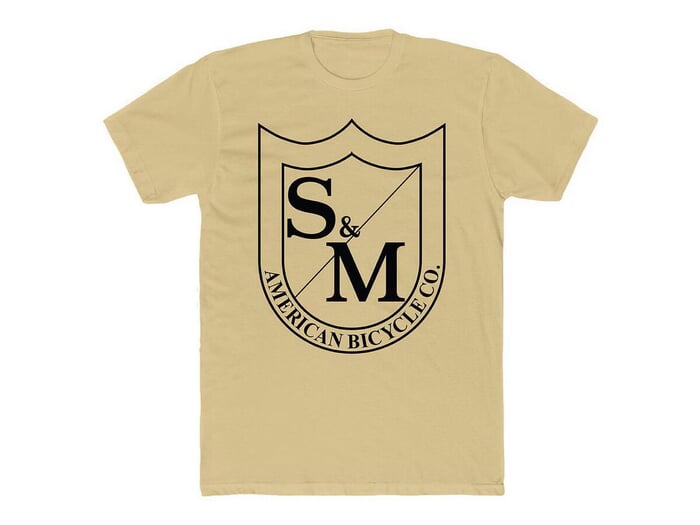 S&M Bikes "Big Shield" T-Shirt - Beige/Black